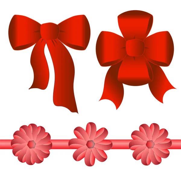 П'ять яскраво-червоних луків різної форми — стоковий вектор