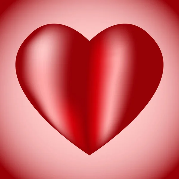 Grand coeur rouge avec des faits saillants — Image vectorielle