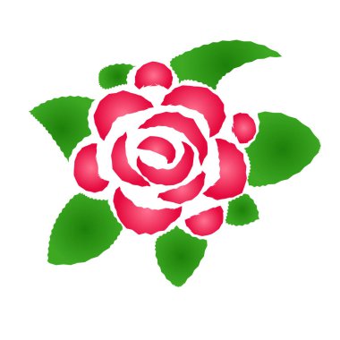 stilize gül yaprakları ile