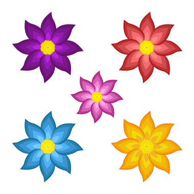 Şablonlar / parlak renkli stilize çiçek