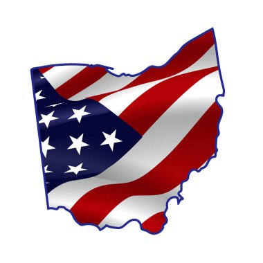 Amerika Birleşik Devletleri, Ohio Amerikan bayrağıyla dolu. Harita