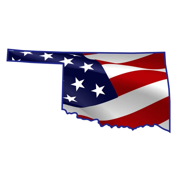 Amerika Birleşik Devletleri, Oklahoma Amerikan bayrağı dolu. Harita