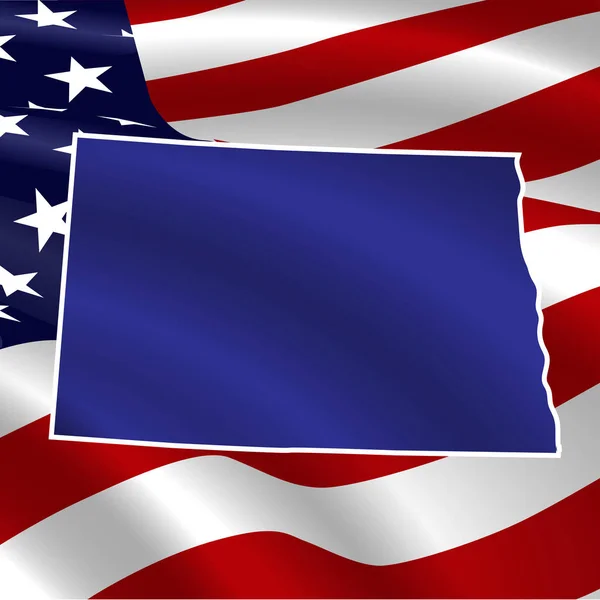 Estados Unidos, Noth Dakota. En la bandera de EE.UU. — Vector de stock