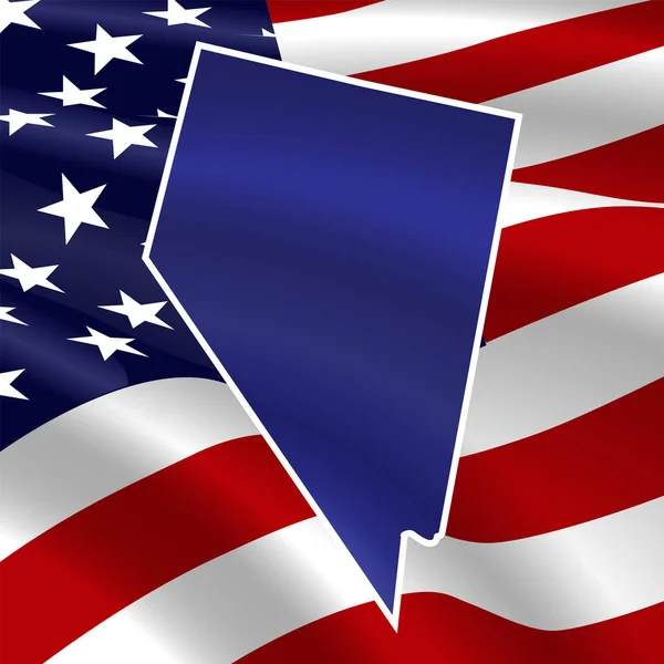 Birleşik Devletler Nevada Abd Bayrağının Arka Planında Eyaletin Koyu Mavi — Stok Vektör