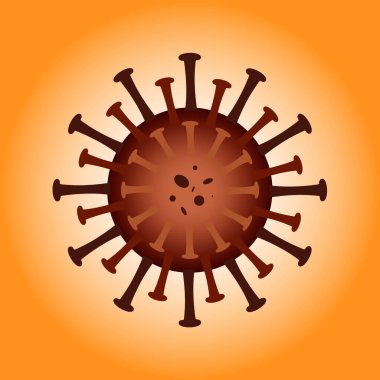 Coronavirus virüsü taşıyıcısı beyaza izole edildi. Bakteri Simgesi. Coronavirus bakterisi COVID-2019. Şeytani bir bakteri