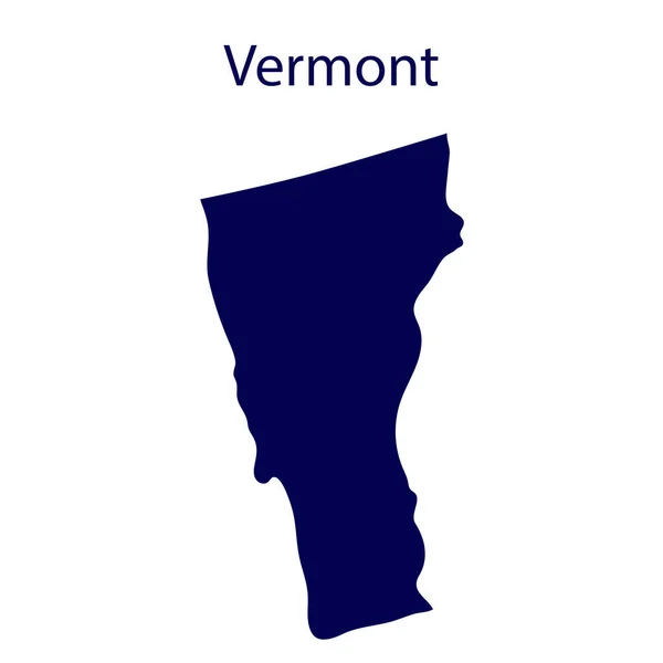 Egyesült Államok Vermont. Sötétkék sziluett az állam — Stock Vector