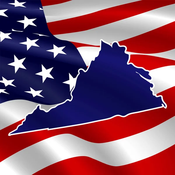États-Unis, Virginie. Silhouette bleu foncé — Image vectorielle