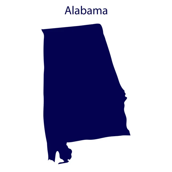 Spojené Státy Alabama Tmavě Modrá Silueta Státu Jeho Hranicích — Stock fotografie