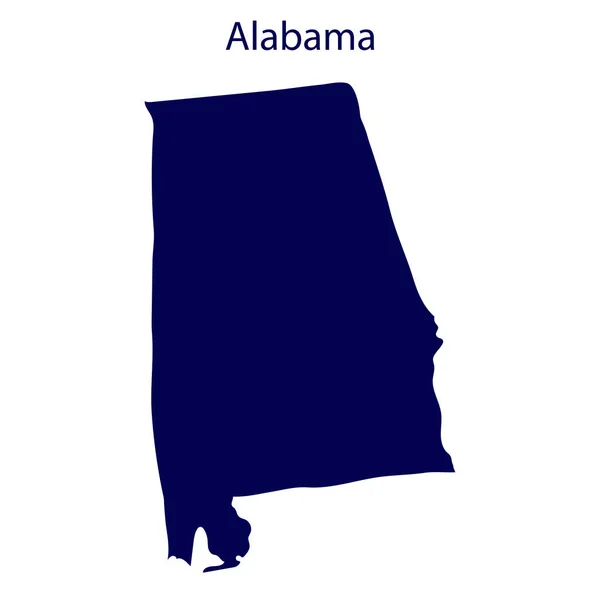 Birleşik Devletler, Alabama. Sınırlarında devletin koyu mavi silueti.