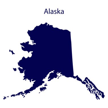 Amerika Birleşik Devletleri, Alaska. Sınırlarında devletin koyu mavi silueti.