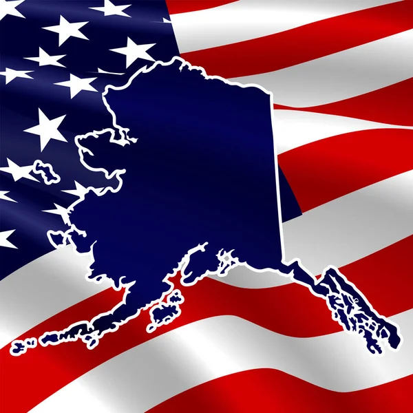 Förenta Staterna Alaska Mörkblå Siluett Staten Sina Gränser Bakgrunden Usa — Stockfoto