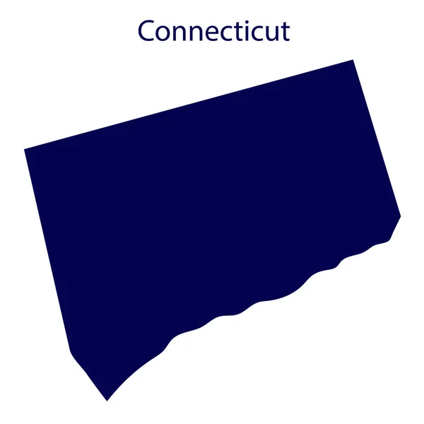 Amerikai Egyesült Államok Connecticut Sötétkék Sziluett Állam Határain — Stock Fotó