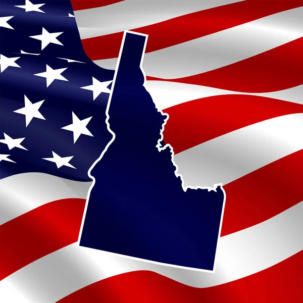 Estados Unidos Idaho Sílhueta Azul Escura Estado Suas Fronteiras Fundo — Fotografia de Stock