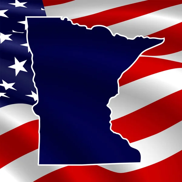 Estados Unidos Minnesota Silueta Azul Oscuro Del Estado Sus Bordes — Foto de Stock