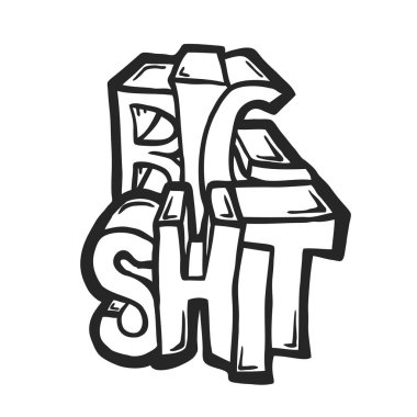 Boyalı büyük bok metin