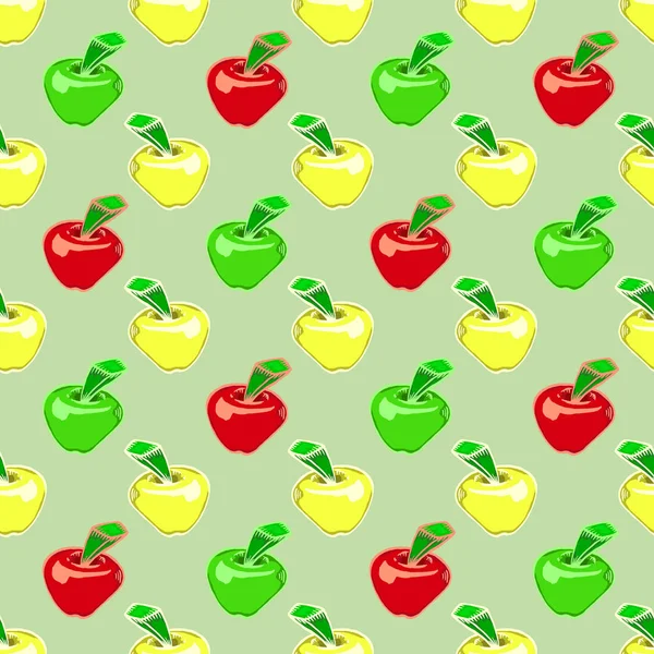Wzór z jabłkami — Wektor stockowy