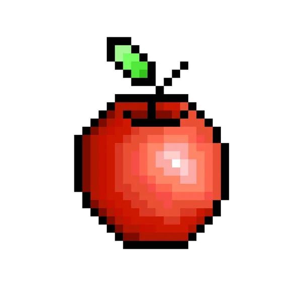 Pixel ein Apfel — Stockvektor