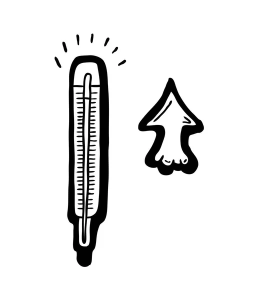 Cartoon raising temperature — Stock Vector