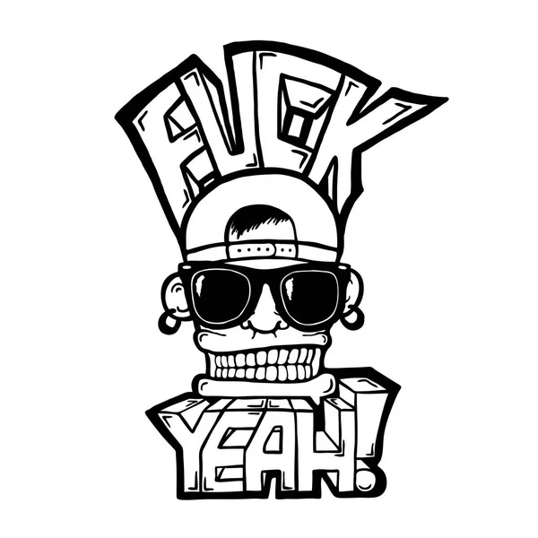 Hip hop cara — Vector de stock