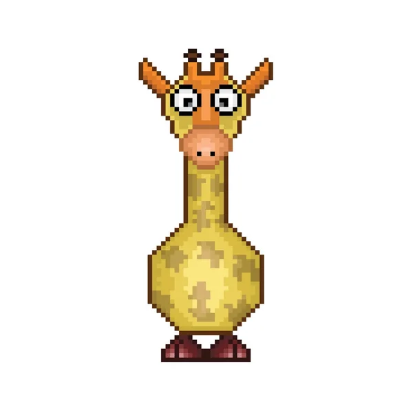 Icono de píxel de jirafa, en el vector . — Archivo Imágenes Vectoriales