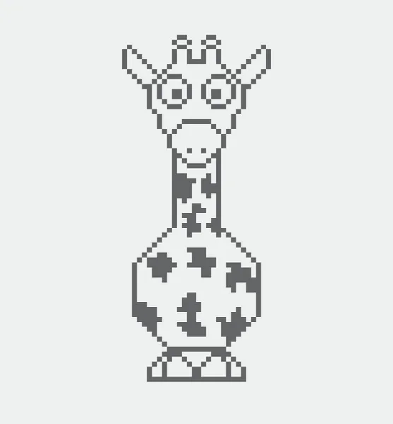 Giraffe pixel Icon, in the vector — Stock Vector