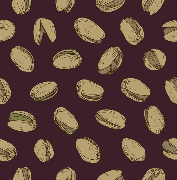 Wzór z orzechy pistacjowe — Wektor stockowy