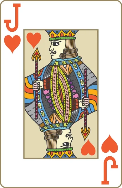 Jack of Hearts carta de baralho — Vetor de Stock