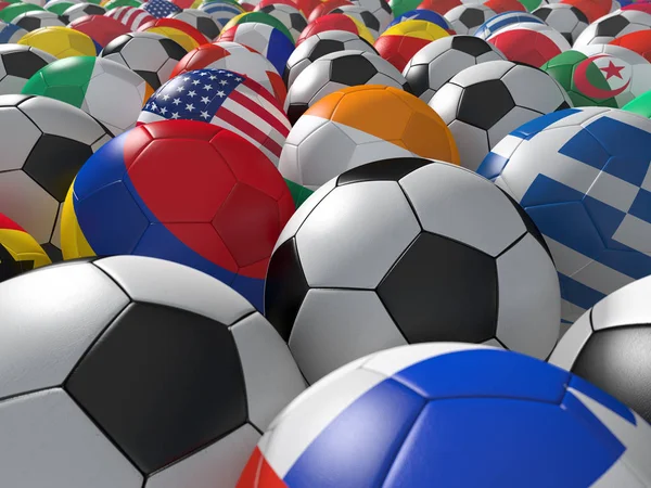 Футбольные мячи — стоковое фото