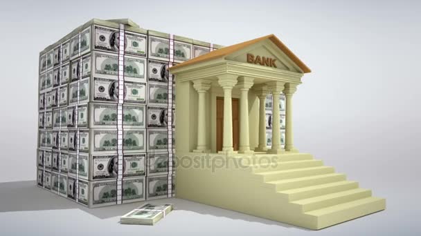 Банковская концепция 3D — стоковое видео