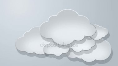 Animasyon kağıt bulutlar