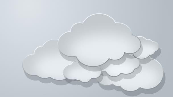 Animovaný papíru mraky — Stock video