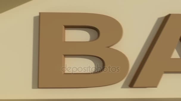 Costruzione Bancaria Con Dollaro Banconote Euro Zoom Fuori Rendering — Video Stock