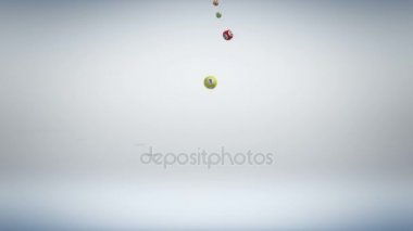 Düşen piyango topları. 3d video render