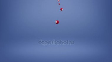 Düşen topları aşk simgeleri mavi arka plan ile.