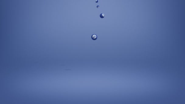 Falling Balls Icons Blue Background — Stock Video