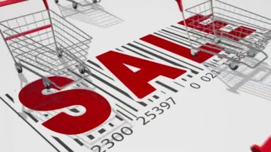 Boş alışveriş sepetlerini. Satılık kavramı. Döngü.