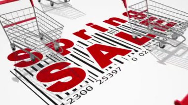 Boş alışveriş sepetlerini. Satılık kavramı. Döngü.