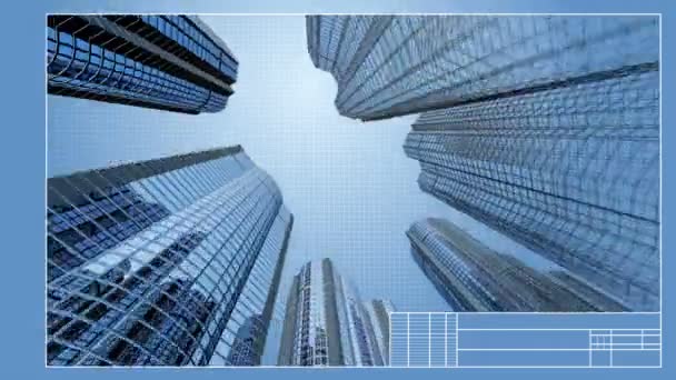 Schéma directeur 3d wireframe des bâtiments de la ville 