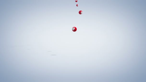 白色背景下的爱情图标掉落的球 — 图库视频影像