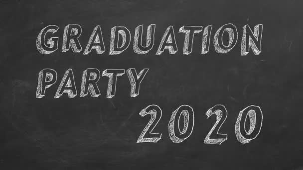 Ręcznie Rysowany Animowany Tekst Graduation Party 2020 Tablicy Zatrzymać Animację — Wideo stockowe