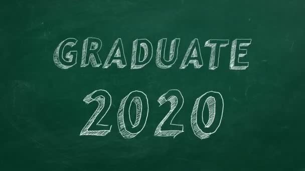 Χειροποίητο Σχέδιο Graduate 2020 Πράσινο Πίνακα Σταμάτημα Κίνησης — Αρχείο Βίντεο