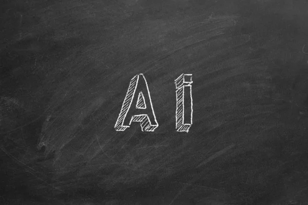 Artificial Intelligence Hand Drawing Text Blackboard — Stock Photo, Image