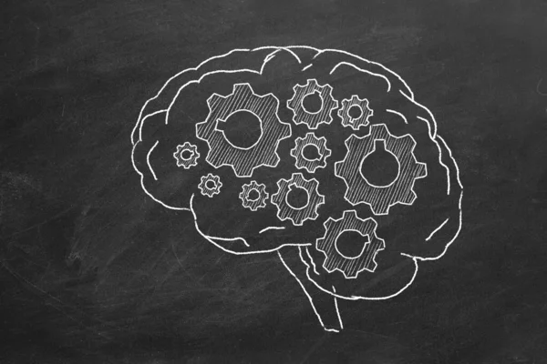 Мозг с шестернями — стоковое фото
