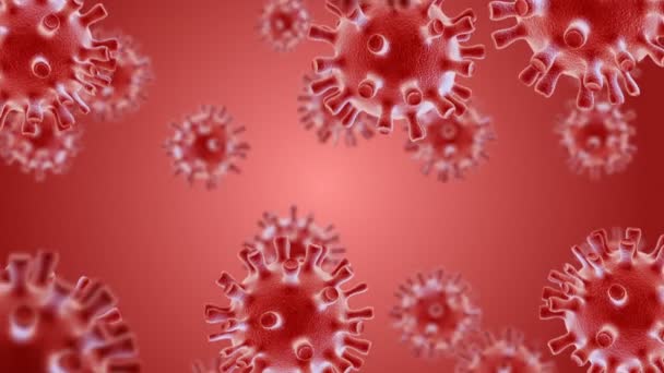 Grupo Células Del Coronavirus Subiendo Renderizar — Vídeo de stock