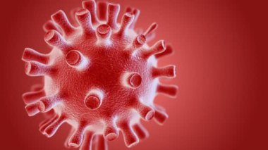 Coronavirus hücresi soldan sağa doğru yavaşça hareket eder. 3d hazırlayıcı.