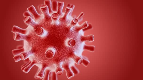 Célula Coronavírus Move Lentamente Esquerda Para Direita Renderização — Vídeo de Stock