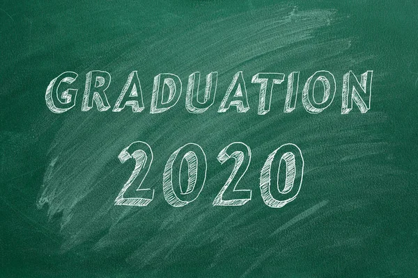 Dibujo Mano Graduación 2020 Pizarra Verde — Foto de Stock