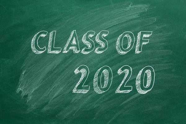 Hand Drawing Class 2020 Green Chalkboard — Stock Photo, Image