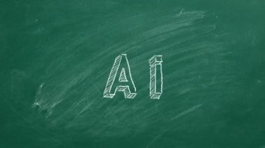 Yeşil karatahta el çizimi ve canlandırılmış metin Ai.