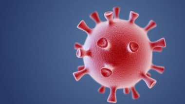 Coronavirus hücresi mavi arkaplanda döner
